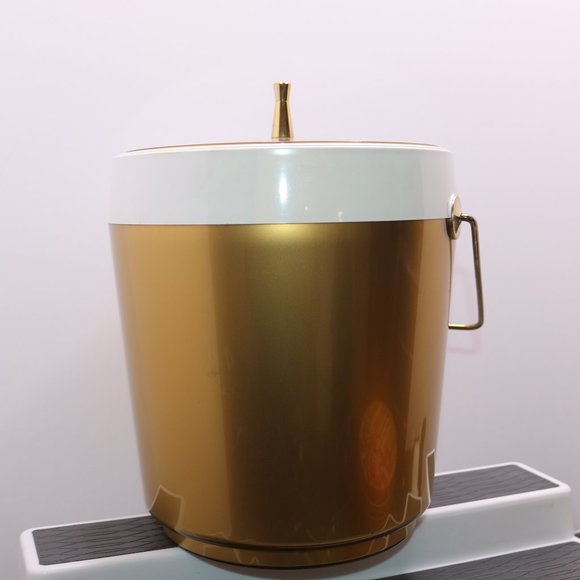 Large Golden plastic Champagne Party Wine Beer Ice Cooler Bucket Vintage VTG rar - Picture 2 of 8